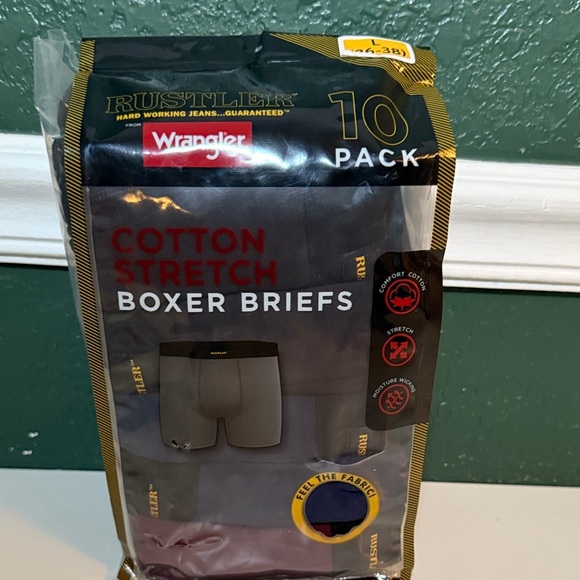 NEW! Wrangler Men's Cotton Stretch Boxer Briefs - 10 Pack Underwear Cotton M L - Picture 4 of 9